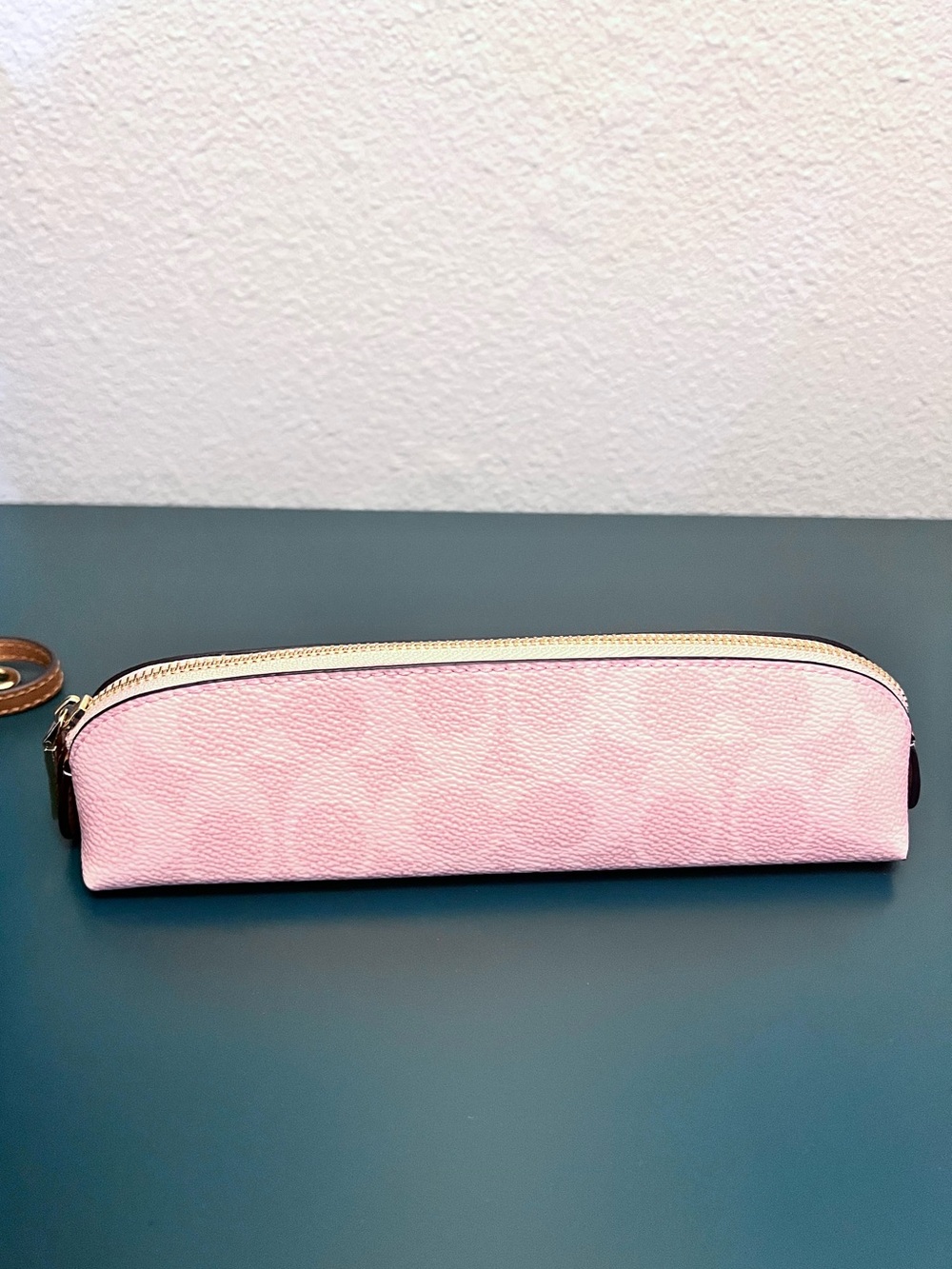 Coach Powder Pink Coated Canvas Pencil Case
